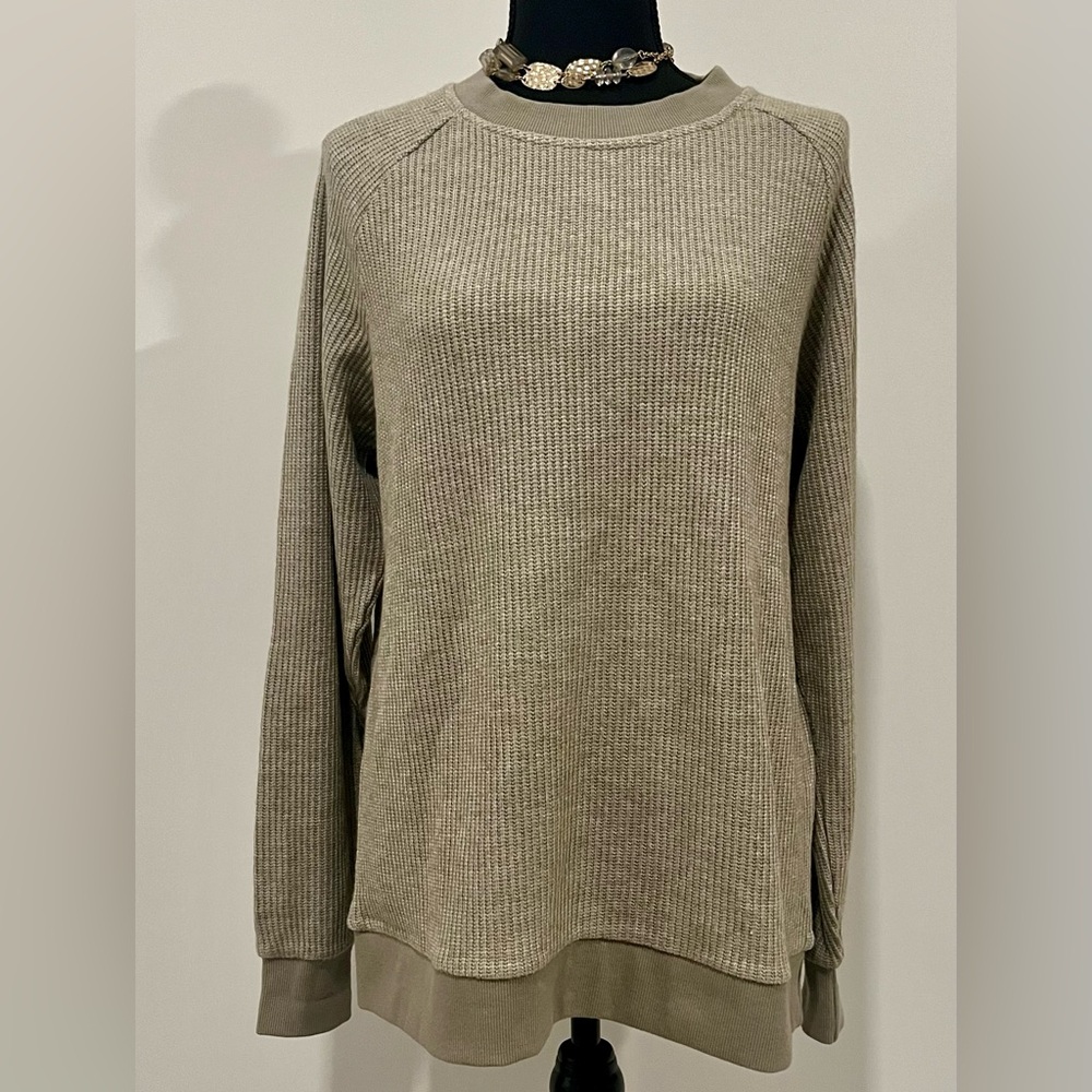 Thread and Supply Women’s Joella Waffle Knit Top in Sage green Small 2/4 NWT